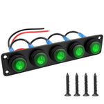 Interruttore a pannello marino rotondo impermeabile con luce LED, 1 Button Red, 2 Button Red, 3 Button Red, 4 Button Red, 5 Button Red, 6 Button Red, 1 Button Blue, 2 Button Blue, 3 Button Blue, 4 Button Blue, 5 Button Blue, 6 Button Blue, 1 Button Gre...