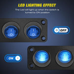 Interruttore a pannello marino rotondo impermeabile con luce LED, 1 Button Red, 2 Button Red, 3 Button Red, 4 Button Red, 5 Button Red, 6 Button Red, 1 Button Blue, 2 Button Blue, 3 Button Blue, 4 Button Blue, 5 Button Blue, 6 Button Blue, 1 Button Gre...