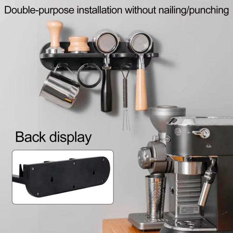 Tutto in uno: supporto da parete per accessori da caffè, organizer per bar, portafiltro e pressino., 51mm, 54mm, 58mm