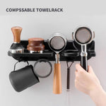 Tutto in uno: supporto da parete per accessori da caffè, organizer per bar, portafiltro e pressino., 51mm, 54mm, 58mm