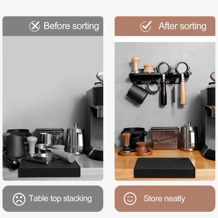 Tutto in uno: supporto da parete per accessori da caffè, organizer per bar, portafiltro e pressino., 51mm, 54mm, 58mm
