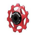 WEST BIKING YP0719490 Ruota di rinvio per deragliatore posteriore per bici da strada con cuscinetti in metallo, 11T Black, 11T Red, 11T Colorful, 13T Black, 13T Red, 13T Colorful