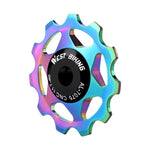 WEST BIKING YP0719490 Ruota di rinvio per deragliatore posteriore per bici da strada con cuscinetti in metallo, 11T Black, 11T Red, 11T Colorful, 13T Black, 13T Red, 13T Colorful