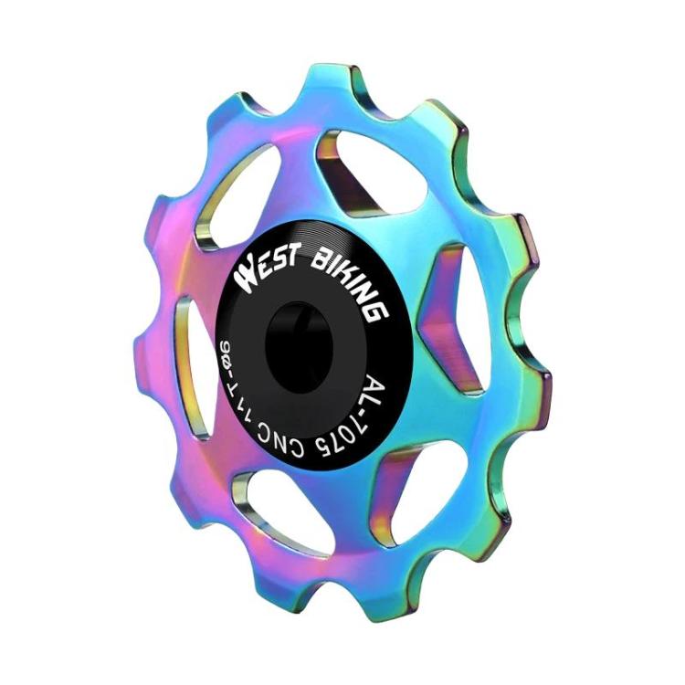 WEST BIKING YP0719490 Ruota di rinvio per deragliatore posteriore per bici da strada con cuscinetti in metallo, 11T Black, 11T Red, 11T Colorful, 13T Black, 13T Red, 13T Colorful
