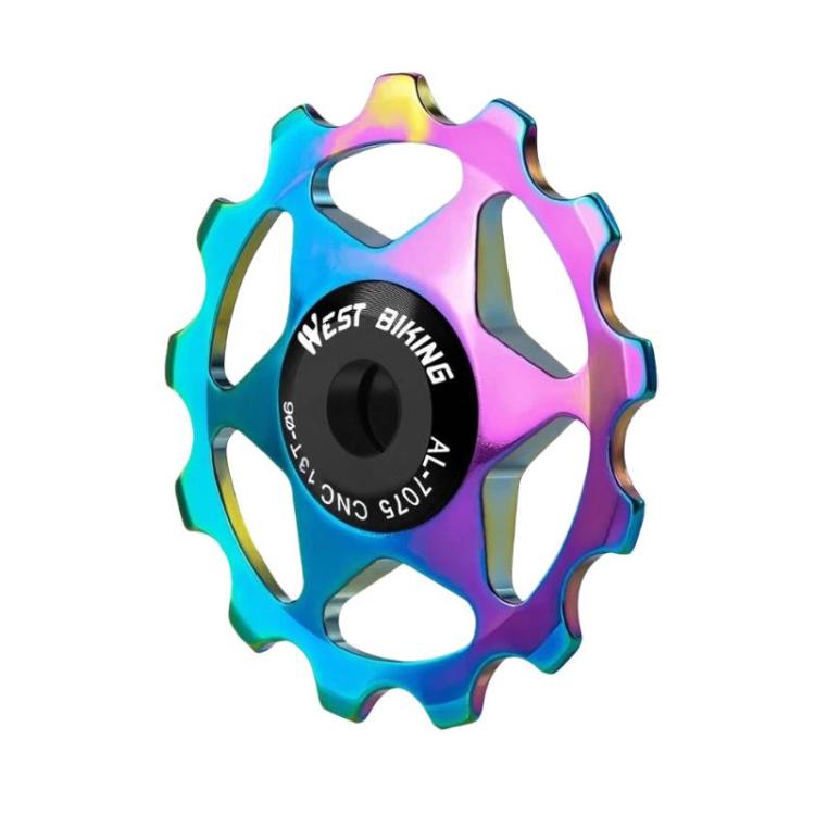 WEST BIKING YP0719490 Ruota di rinvio per deragliatore posteriore per bici da strada con cuscinetti in metallo, 11T Black, 11T Red, 11T Colorful, 13T Black, 13T Red, 13T Colorful
