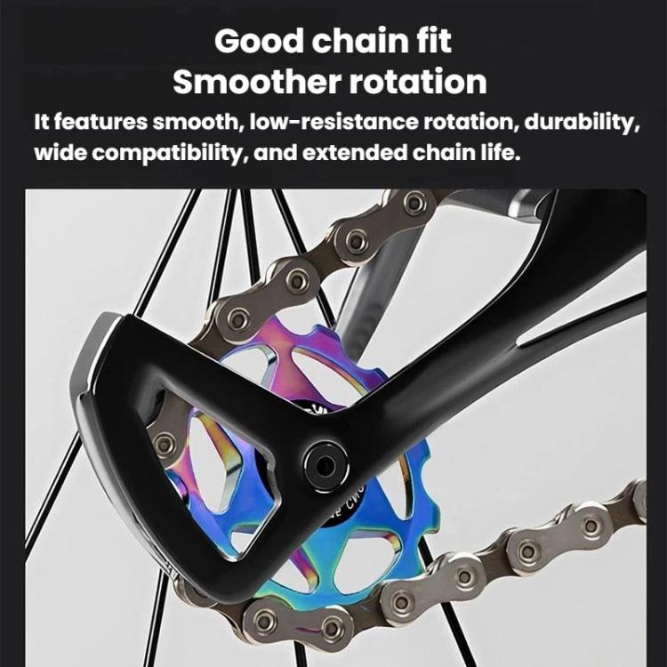 WEST BIKING YP0719490 Ruota di rinvio per deragliatore posteriore per bici da strada con cuscinetti in metallo, 11T Black, 11T Red, 11T Colorful, 13T Black, 13T Red, 13T Colorful