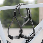 WEST BIKING YP0705127 Lucchetto per bicicletta con cavo in acciaio a doppia testa e password, antifurto per ciclismo