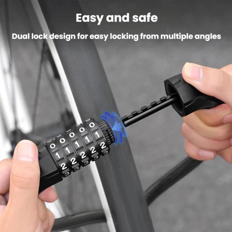 WEST BIKING YP0705127 Lucchetto per bicicletta con cavo in acciaio a doppia testa e password, antifurto per ciclismo