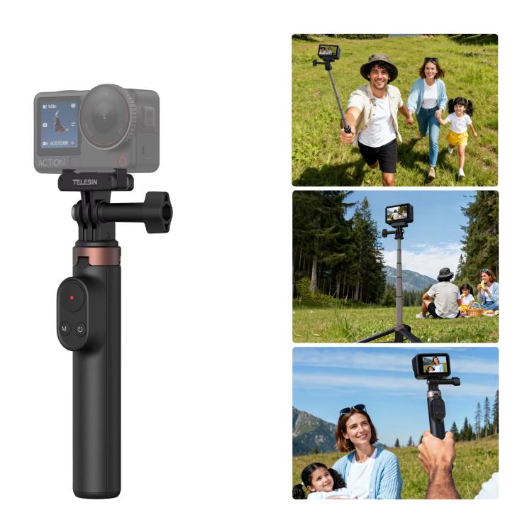 TELESIN Telecomando Bluetooth per selfie stick e treppiede per action camera e smartphone