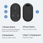 TELESIN Telecomando Bluetooth per selfie stick e treppiede per action camera e smartphone