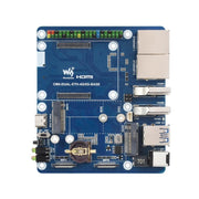 WAVESHARE CM5 Scheda di espansione a doppia porta di rete con 2 porte USB 3.2 Gen1 integrate e supporto per la connessione di moduli PoE., 32580