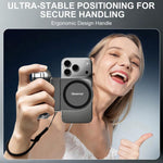 Desiontal GP-06 Impugnatura stabilizzatrice magnetica retrattile per smartphone, ideale per riprese in diretta streaming e selfie all'aperto., GP-06