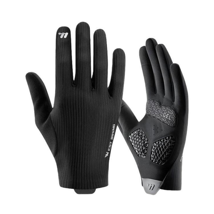 WEST BIKING YP0211278 Guanti da ciclismo antiscivolo stampati in 3D, ammortizzanti, a dita intere, M, L, XL, 2XL