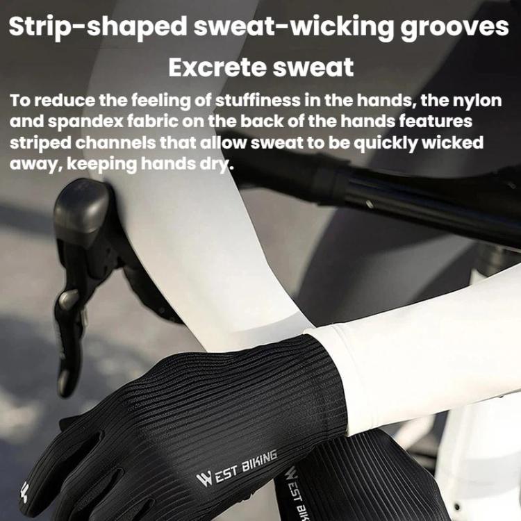 WEST BIKING YP0211278 Guanti da ciclismo antiscivolo stampati in 3D, ammortizzanti, a dita intere, M, L, XL, 2XL