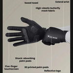 WEST BIKING YP0211278 Guanti da ciclismo antiscivolo stampati in 3D, ammortizzanti, a dita intere, M, L, XL, 2XL
