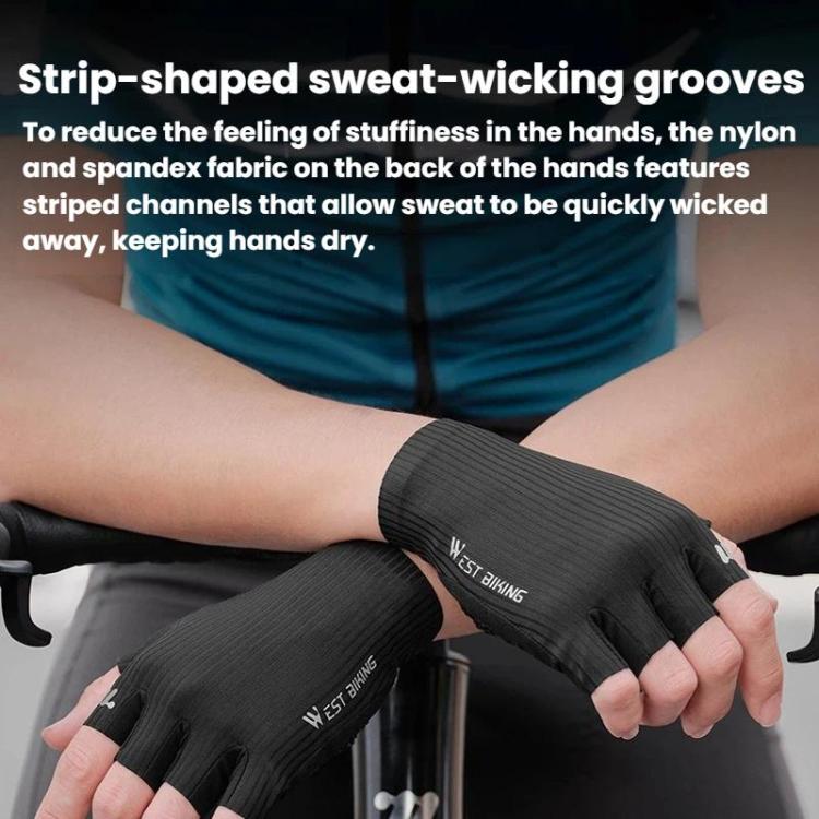 Guanti da ciclismo WEST BIKING YP0211274 a mezze dita stampati in 3D, ammortizzanti e antiscivolo., M, L, XL, XXL