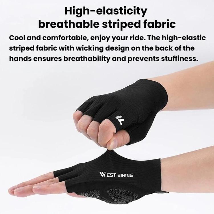 Guanti da ciclismo WEST BIKING YP0211274 a mezze dita stampati in 3D, ammortizzanti e antiscivolo., M, L, XL, XXL