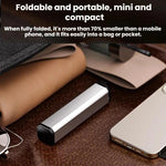 Supporto per telefono portatile pieghevole, girevole ed estensibile con clip.