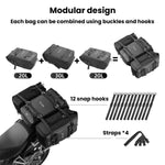 WEST BIKING Borsa da sella posteriore per moto di grande capacità, borsa modulare da appendere, 20L, 30L