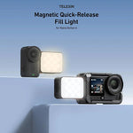 Per DJI Osmo Action 6 / Nano TELESIN Luce di riempimento a sgancio rapido magnetico con doppia temperatura di colore e 25 LED, For DJI Osmo Action 6 / Nano