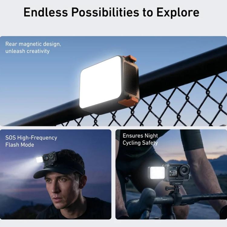 Per DJI Osmo Action 6 / Nano TELESIN Luce di riempimento a sgancio rapido magnetico con doppia temperatura di colore e 25 LED, For DJI Osmo Action 6 / Nano