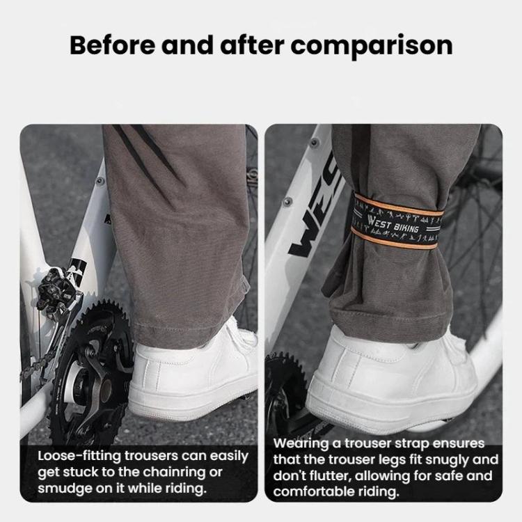 WEST BIKING YP0719495 Fasce riflettenti antiscivolo regolabili per pantaloni da ciclismo