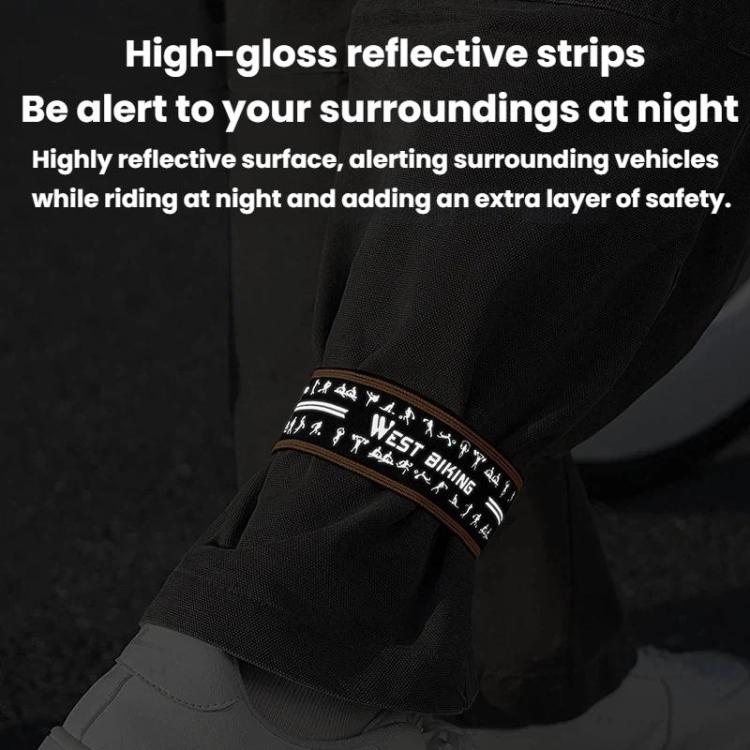 WEST BIKING YP0719495 Fasce riflettenti antiscivolo regolabili per pantaloni da ciclismo