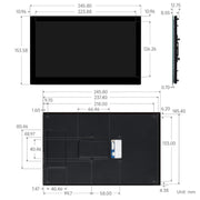 Schermo touchscreen WAVESHARE da 10,1 pollici con pannello in vetro temperato DSI, ampia gamma cromatica e risoluzione 720 x 1280 pixel., 32603