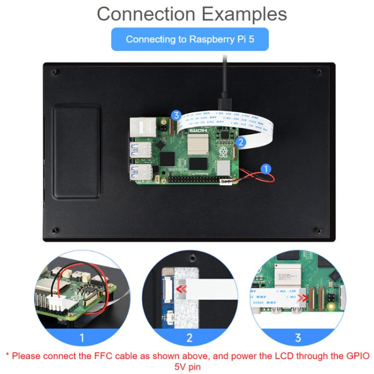 Display touchscreen 10,1" Waveshare vetro temperato 720x1280