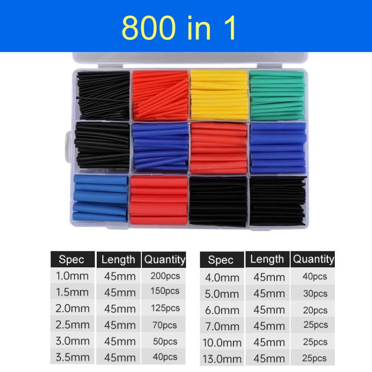 Kit per l'avvolgimento termoretraibile di tubi, 164 in 1, 560 in 1, 750 in 1, 780 in 1, 800 in 1