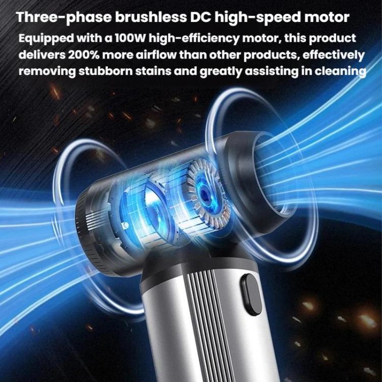 Aspirapolvere per auto, soffiatore wireless senza spazzole, mini ventilatore ad alta potenza per esterni, W16