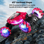 Auto giocattolo acrobatica antiurto e resistente agli urti con luci, ricaricabile e telecomando., Dual Remote Control Blue, Dual Remote Control Pink, Dual Remote Control Grey, Single Remote Control Blue, Single Remote Control Pink                      ...