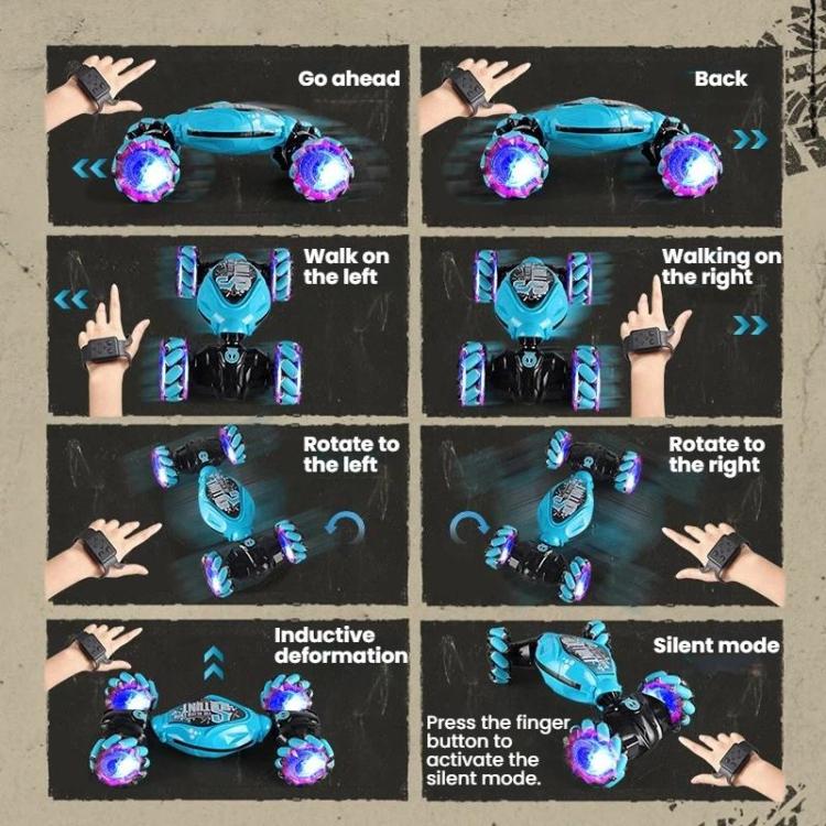 Auto giocattolo acrobatica antiurto e resistente agli urti con luci, ricaricabile e telecomando., Dual Remote Control Blue, Dual Remote Control Pink, Dual Remote Control Grey, Single Remote Control Blue, Single Remote Control Pink                      ...