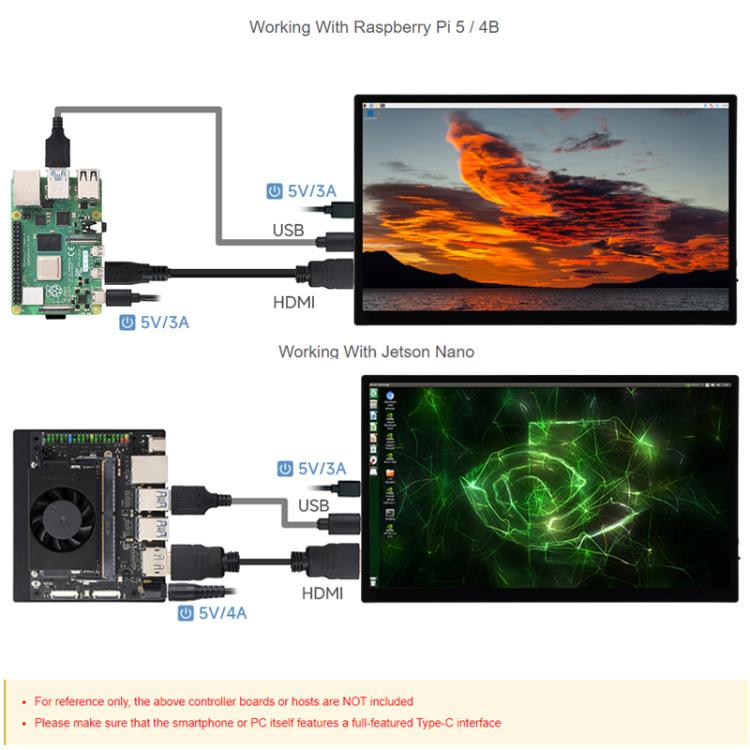 Waveshare Display AMOLED 13,3" FHD Touchscreen 1920x1080