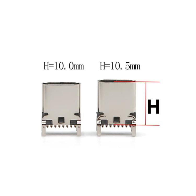 10 connettori SMT verticali femmina USB Type-C a 16 pin per la ricarica., Height 10.0mm, Height 10.5mm