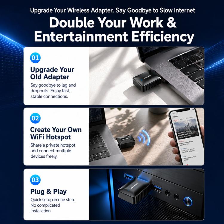 Adattatore USB COMFAST CF-943AX V2 WiFi 6 Bluetooth 5.4