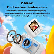 Fotocamera digitale per bambini P79 con stampa istantanea, videocamera e stampa termica.