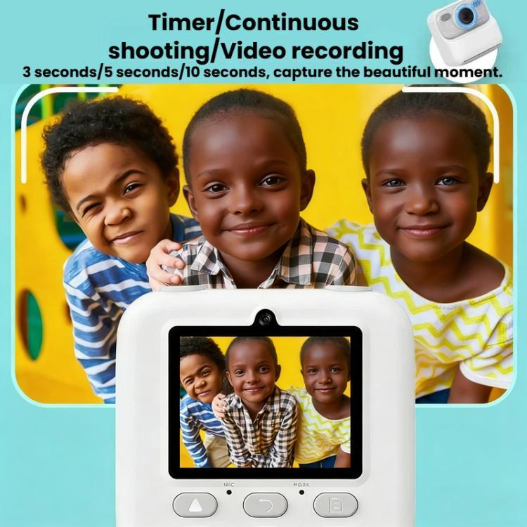 Fotocamera digitale per bambini P79 con stampa istantanea, videocamera e stampa termica.