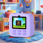 Fotocamera digitale per bambini P79 con stampa istantanea, videocamera e stampa termica.