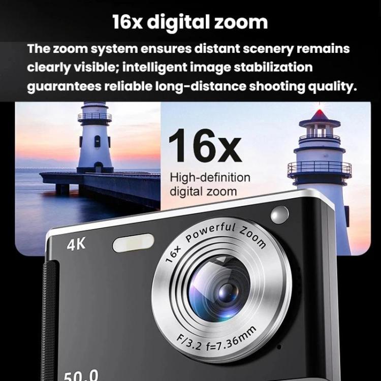 Videocamera digitale M06 4K HD per studenti, zoom 16x, fotocamera CCD retrò