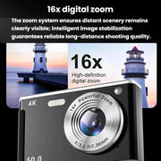 Videocamera digitale M06 4K HD per studenti, zoom 16x, fotocamera CCD retrò