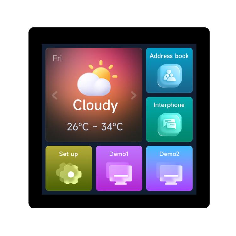 Scheda di sviluppo ad alte prestazioni WAVESHARE RP2350 con risoluzione 480 x 480., With Touch Screen