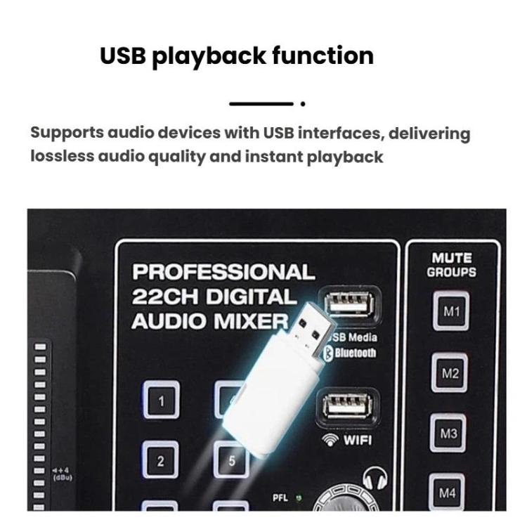 Mixer digitale MDX22 con USB, Bluetooth e alimentazione phantom 4