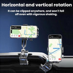Supporto per telefono da auto con rotazione a 360 gradi e clip a coccodrillo per cruscotto., Mirror Finish, Textured Finish