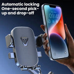 Supporto per telefono da auto con rotazione a 360 gradi e clip a coccodrillo per cruscotto., Mirror Finish, Textured Finish