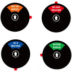 Cartello adesivo 4 in 1 da 5 pollici per porta di ufficio/sala riunioni: Fuori ufficio/Non disturbare/In riunione/Si prega di bussare, 4-In-1 Black, 4-In-1 Silver
