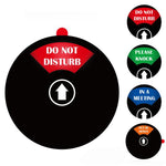 Cartello adesivo 4 in 1 da 5 pollici per porta di ufficio/sala riunioni: Fuori ufficio/Non disturbare/In riunione/Si prega di bussare, 4-In-1 Black, 4-In-1 Silver