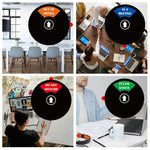 Cartello adesivo 4 in 1 da 5 pollici per porta di ufficio/sala riunioni: Fuori ufficio/Non disturbare/In riunione/Si prega di bussare, 4-In-1 Black, 4-In-1 Silver