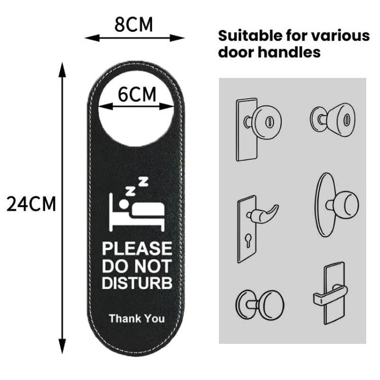 Cartello reversibile in pelle per porta di hotel: "Si prega di preparare la camera e non disturbare" (appendere reversibile)., Hotels Door Sign