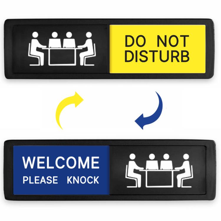 Cartello scorrevole "Non disturbare/Benvenuti, bussare" con retro autoadesivo per sale riunioni e uffici., Office Sign